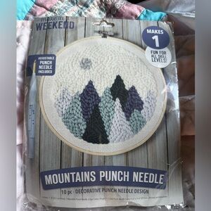 New in package punch needle diy craft kit. Mountains